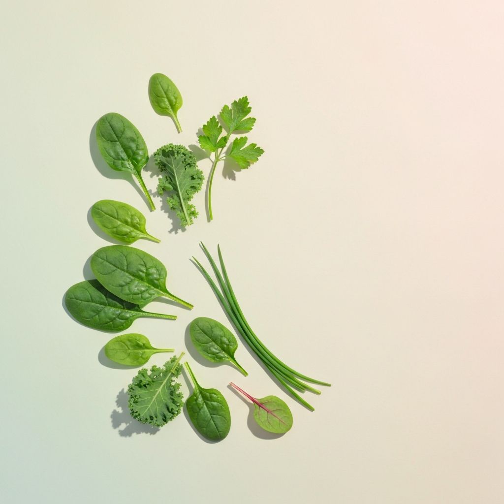 Frisches grünes Gemüse und Kräuter